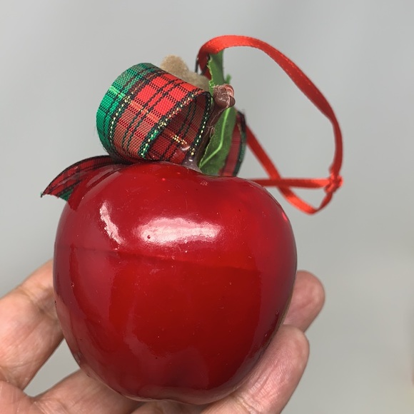 3” apple “#1 Music Teacher” Christmas tree ornament decoration vintage decor - Picture 14 of 15